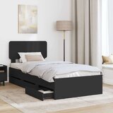 vidaXL Konstrukcija postelje Črna 90 x 190 cm Inženirsko leseno, (5000113609) | Shoptok.si