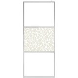 Pregrada za tuš s policom krom 115x195 cm staklo ESG i aluminij | shoptok.hr