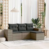 vidaXL 4-dijelni set vrtnih sofa od poliratana s jastucima sivi | shoptok.hr
