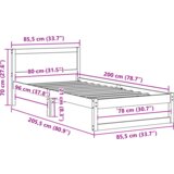  Okvir za Krevet Voskovana smeđa Čvrsto drvo 80 x 200 cm Izdržljiv | shoptok.hr