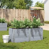 Maison Chic Vrtna visoka greda - cvetlična korita - Cvetlični Lonec siva 150x50 cm trdna borovina, (21789047) | Shoptok.si