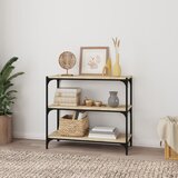 TV ormarić boja hrasta 80x33x70,5 cm konstruirano drvo i čelik | shoptok.hr