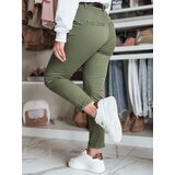 DStreet Spodnie damskie slim fit z paskiem LINESKA khaki | shoptok.hr