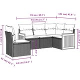  5-dijelni vrtni set sofa s jastucima bež od poliratana | shoptok.hr