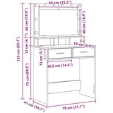 vidaXL sonomski hrast mdf, iverna plošča 79 x 41 x 135 cm | Shoptok.si