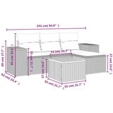 vidaXL 5-dijelna vrtna garnitura od poliratana s jastucima siva | shoptok.hr