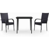  3-dijelni vrtni blagovaonski set crni | shoptok.hr