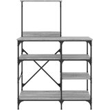  Pekarski stalak siva boja hrasta 90x40x132 cm od drva i metala | shoptok.hr