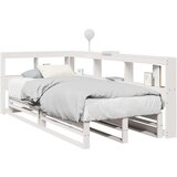  Knjižna postelja brez vzmetnice bela 100x200 cm trdna borovina | Shoptok.si