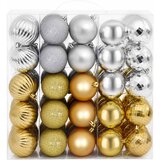  Set božićnih kuglica 75 kom. Srebrna i zlatna 6 cm Polistiren | shoptok.hr