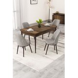Hanah home trpezarijski set Rax, sto na razvlačenje i 4 stolice, ploča u dekoru drveta Baroque, siva tkanina Babyface | Eponuda.com