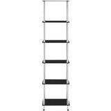 vidaXL Police sa 6 razina crne 40 x 40 x 160 cm od kaljenog stakla | shoptok.hr