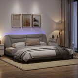  Posteljni okvir z LED lučkami taupe 200x200 cm blago, (21112125) | Shoptok.si