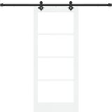 vidaXL drsna vrata s kompletom strojne opreme bela 86x198,5 cm iz masivnega borovega lesa | Shoptok.si