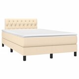 vidaXL Krevet box spring s madracem krem 120 x 190 cm od tkanine Cijene