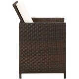 vidaXL Vrtni stoli z blazinami 4 kosi poli ratan rjave barve | Shoptok.si
