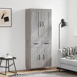vidaXL Visoka komoda siva sonoma 69,5x34x180 cm inženirski les Cene