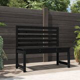 The Living Store Vrtna klop črna 109 cm trdna borovina - Vrtna Klop, (21473092) | Shoptok.si