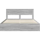  Konstrukcija postelje z vzglavjem Siva Sonoma 200 x 200 cm, (5000104443) | Shoptok.si