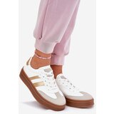 Boto EVENTO Women's Platform Sneakers Made Of Eco Leather White-Gold Elaraven | Shoptok.si