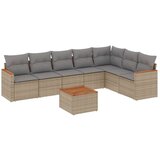  8-dijelni set vrtnih sofa s jastucima bež od poliratana | shoptok.hr