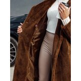DStreet Płaszcz damski zimowy LUXERII długi futerkowy kamelowy | Shoptok.si
