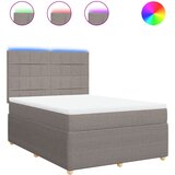 vidaXL Krevet s oprugama i madracem smeđesivi 140 x 190 cm od tkanine | shoptok.hr