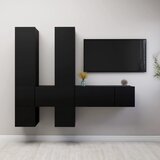 The Living Store Komplet TV omaric 7-delni črna iverna plošča - Komplet TV Omaric, (21429812) | Shoptok.si