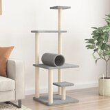 vidaXL Mačje drevo s praskalniki iz sisala svetlo sivo 136 cm | Shoptok.si
