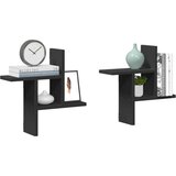vidaXL Stenska polica 2 kosa črna 38x12x38 cm inženirski les, (21416062) | Shoptok.si