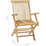  5-dijelni vrtni blagovaonski set od masivne tikovine | shoptok.hr