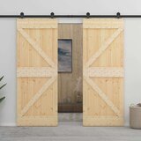  Klizna vrata s priborom za montažu 80 x 210 cm masivna borovina | shoptok.hr