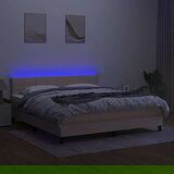  Krevet box spring s madracem LED krem 160x200 cm od tkanine | shoptok.hr