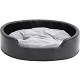 Krevet za pse crno-sivi 79 x 70 x 19 cm od pliša i umjetne kože | Eponuda.com