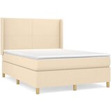  Box spring postelja z vzmetnico krem 140x200 cm blago, (20894609) | Shoptok.si
