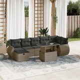 vidaXL 8-dijelni set vrtnih sofa od poliratana s jastucima sivi | shoptok.hr
