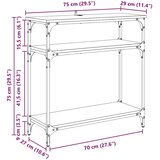  Konzolna miza s polico Star les 75 x 29 x 75 cm Konstruiran les, (5000201779) | Shoptok.si