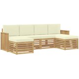  Set vanjskih sofa 6 pcs Bijela i krem 249 x 122,5 x 73 cm | shoptok.hr