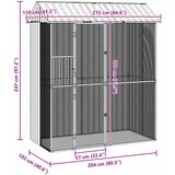  Kavez za ptice s pohranom Siva 215 x 110 x 247 cm Cinkani čelik | Eponuda.ba