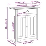 vidaXL Kopalniška omarica za umivalnik "BODO" Grey 70x35x80 cm | Shoptok.si