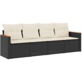  4-dijelni set vrtnih sofa od poliratana s jastucima crni | shoptok.hr