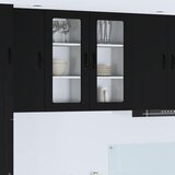 vidaXL Stenska kuhinjska omarica Črna 40 x 31 x 80 cm Konstruiran les | Shoptok.si