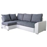 XORA SEDEŽNA GARNITURA, gladka tkanina siva, bela | Shoptok.si