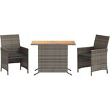  3-dijelni bistro set od poliratana s jastucima sivi | shoptok.hr