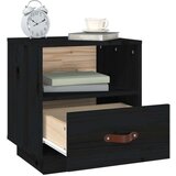  Nočna omarica črna 40x34x45 cm trdna borovina, (20731822) | Shoptok.si