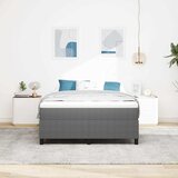 Krevet s opruga kutije Svijetlo siva i bijela. 140 x 190 cm | shoptok.hr