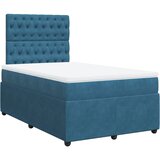 Maison Chic Box spring postelja - Vzmetna postelja z vzmetnico temno moder 120x190 cm žamet SL4420, (21907753) | Shoptok.si