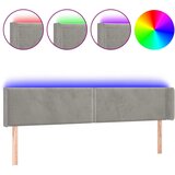 Maison Chic led posteljno vzglavje - vzglavna omarica - nočna omarica svetlo sivo 183x16x78/88 cm žamet, (21711691) Cene