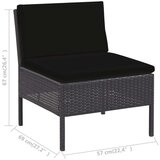 Poli 5-dijelni set vrtnih sofa od poliratana s jastucima crni | shoptok.hr