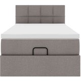  Otomanski okvir kreveta s madraca smeđesivi 90x200cm od tkanine | shoptok.hr